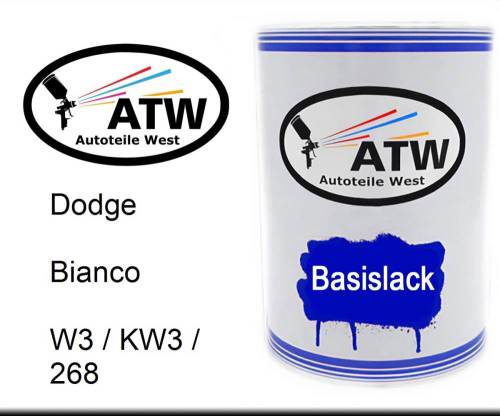 Dodge, Bianco, W3 / KW3 / 268: 500ml Lackdose, von ATW Autoteile West.